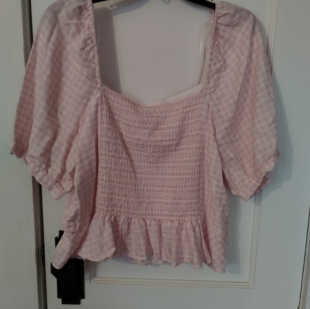 Pink gingham shirt
